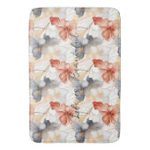 Mooie Vrouwelijke Perzik Blauw en Wit Bloemen Badmat (Voorkant Verticaal)