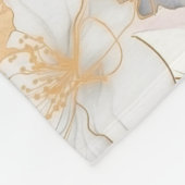 Mooie Vrouwelijke Perzik Blauw en Wit Bloemen Fleece Deken (Hoek)