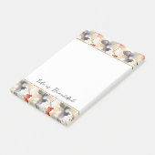 Mooie Vrouwelijke Perzik Blauw en Wit Bloemen Post-it® Notes (Schuin)