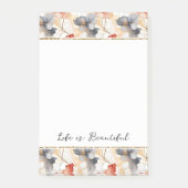 Mooie Vrouwelijke Perzik Blauw en Wit Bloemen Post-it® Notes (Voorkant)