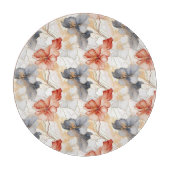 Mooie Vrouwelijke Perzik Blauw en Wit Bloemen Snijplank (Voorkant)