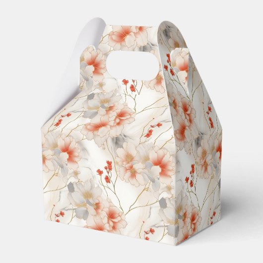 Mooie vrouwelijke perzik rode bloem bedankdoosjes (Achterkant)