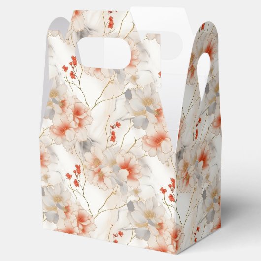 Mooie vrouwelijke perzik rode bloem bedankdoosjes (Geopend)