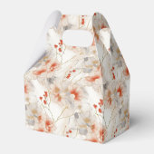 Mooie vrouwelijke perzik rode bloem bedankdoosjes (Voorkant Zijde)