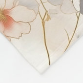 Mooie vrouwelijke perzik rode bloem fleece deken (Hoek)