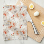 Mooie vrouwelijke perzik rode bloem theedoek (Quarter Fold)