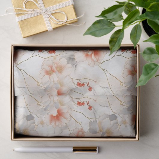 Mooie vrouwelijke perzik rode bloem tissuepapier (Geschenk)