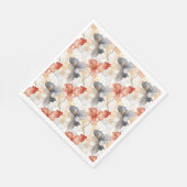 Mooie Vrouwelijke Perzik Rood Blauw en Wit Bloemen Servet (Hoek)