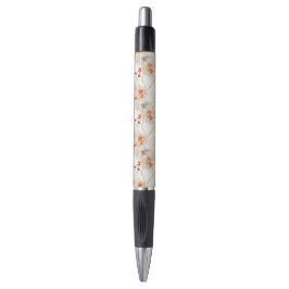Mooie vrouwelijke perzik rood wit bloemig pen