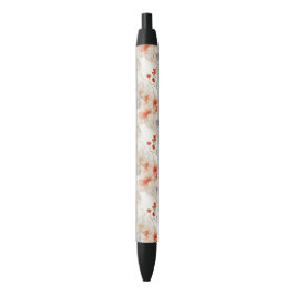 Mooie vrouwelijke perzik rood wit bloemig zwarte inkt pen