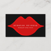mooie vrouwelijke rode lippen schoonheidsmake - up visitekaartje (Voorkant)