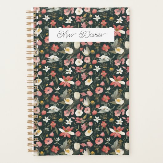 Mooie vrouwelijke Wildflower Kalender Planner (Voorkant)