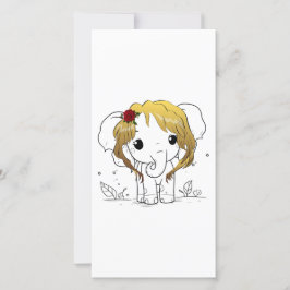 Mooie vrouwen baby olifant met geel haar bedankkaart