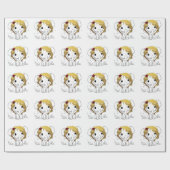 Mooie vrouwen baby olifant met geel haar cadeaupapier (Vlak)