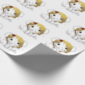 Mooie vrouwen baby olifant met geel haar cadeaupapier (Hoek)