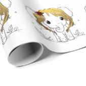 Mooie vrouwen baby olifant met geel haar cadeaupapier (Rol Hoek)