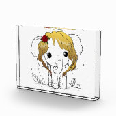 Mooie vrouwen baby olifant met geel haar fotoblokken (Rechts)