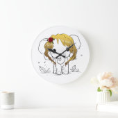 Mooie vrouwen baby olifant met geel haar grote klok (Huis)