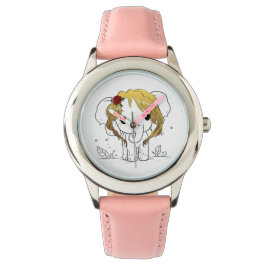 Mooie vrouwen baby olifant met geel haar horloge