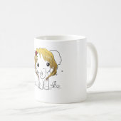 Mooie vrouwen baby olifant met geel haar koffiemok (Voorkant rechts)