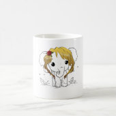Mooie vrouwen baby olifant met geel haar koffiemok (Center)