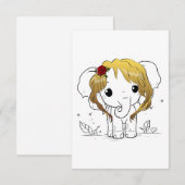 Mooie vrouwen baby olifant met geel haar notitiekaartje (Voorkant / Achterkant)