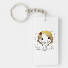 Mooie vrouwen baby olifant met geel haar sleutelhanger