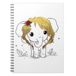 Mooie vrouwen baby olifant met geel haar Sp Notitieboek