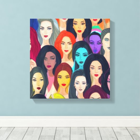 Mooie vrouwen canvas afdruk (Insitu (Houten vloer))