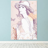 mooie vrouwen canvas afdruk (Insitu (Houten vloer))