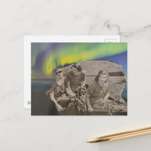 Mooie vrouwen in een boot Noorderlicht  Briefkaart