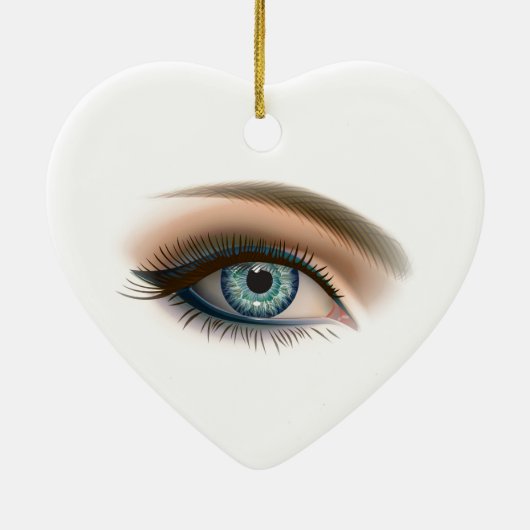 Mooie vrouwen ogen, keramische siervoorwerpen keramisch ornament (Achterkant)