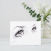 Mooie vrouwen ogen Minimale kunst tekenen Briefkaart (Staand voorkant)