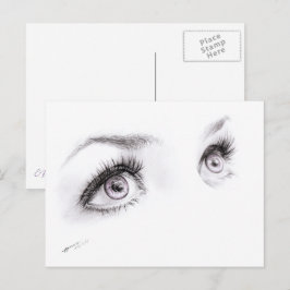 Mooie vrouwen ogen Minimale kunst tekenen Briefkaart