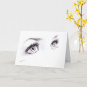 Mooie vrouwen ogen Minimale kunst tekenen Kaart (Gele Bloem)