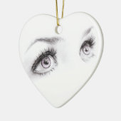 Mooie vrouwen ogen Minimale kunst tekenen Keramisch Ornament (Links)