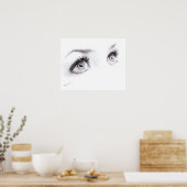 Mooie vrouwen ogen Minimale kunst tekenen Poster (Keuken)