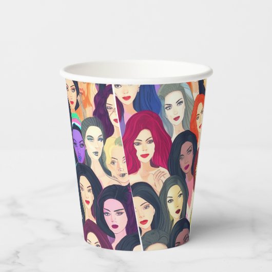 Mooie vrouwen papieren bekers (Achterkant)