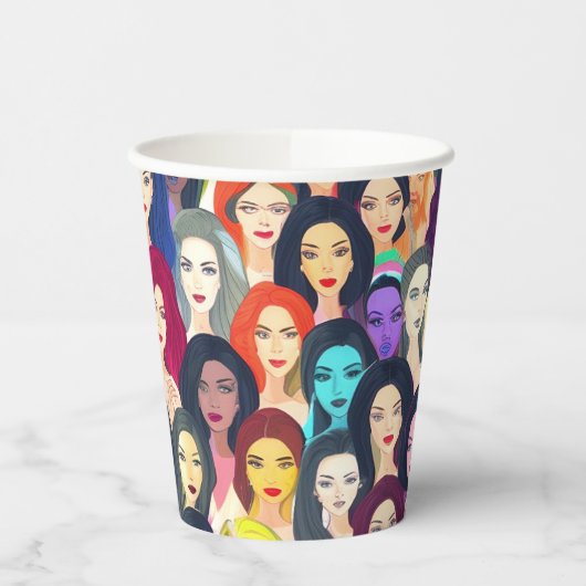 Mooie vrouwen papieren bekers (Links)