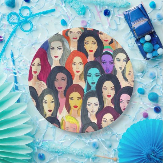 Mooie vrouwen papieren bordje (Feest)