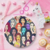 Mooie vrouwen papieren bordje (Feest)