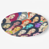 Mooie vrouwen papieren bordje (Gekanteld)