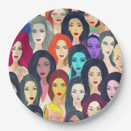 Mooie vrouwen papieren bordje