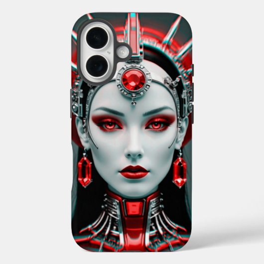 Mooie vrouwen robot van de toekomst Case-Mate iPhone case (Achterkant)