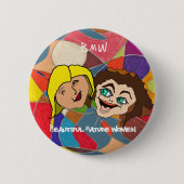 Mooie vrouwen ronde button 5,7 cm (Voorkant)