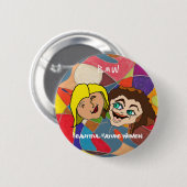 Mooie vrouwen ronde button 5,7 cm (Voorkant /achterkant)