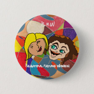 Mooie vrouwen ronde button 5,7 cm