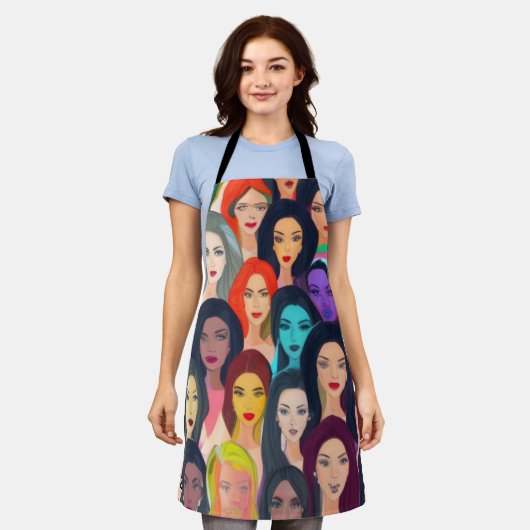 Mooie vrouwen schort (Gedragen)