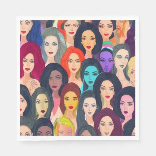 Mooie vrouwen servet (Voorkant)