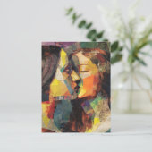 Mooie vrouwen zoenen Mixed Media Collage Briefkaart (Staand voorkant)